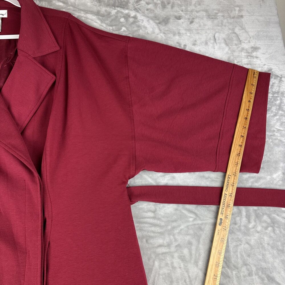 Spiegel Long Belted Trench Coat Women's‎ 20W Red Kimono Sleeve Lined (1148) - Picture 16 of 16